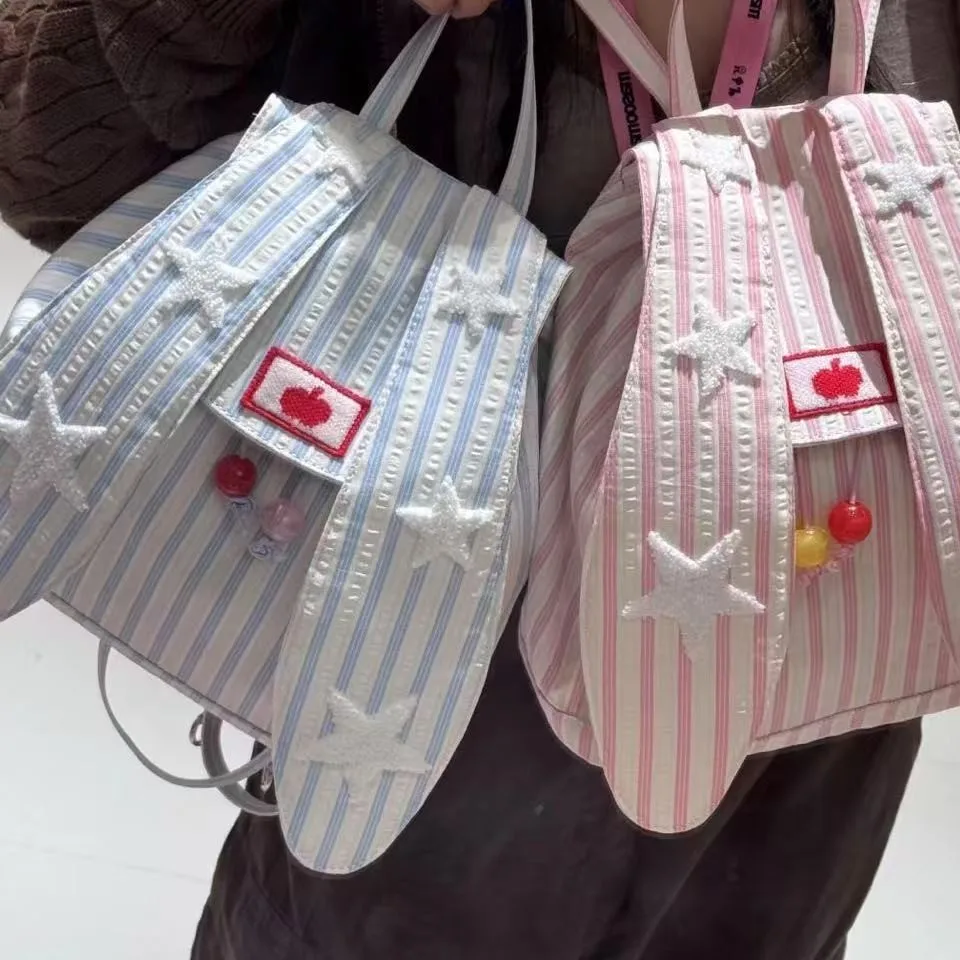 

College Style Schoolbag Cute Rabbit Ear Bag Large Capacity Backpack Versatile Outdoor Commuting Backpack Sweet Style Kawaii Bag