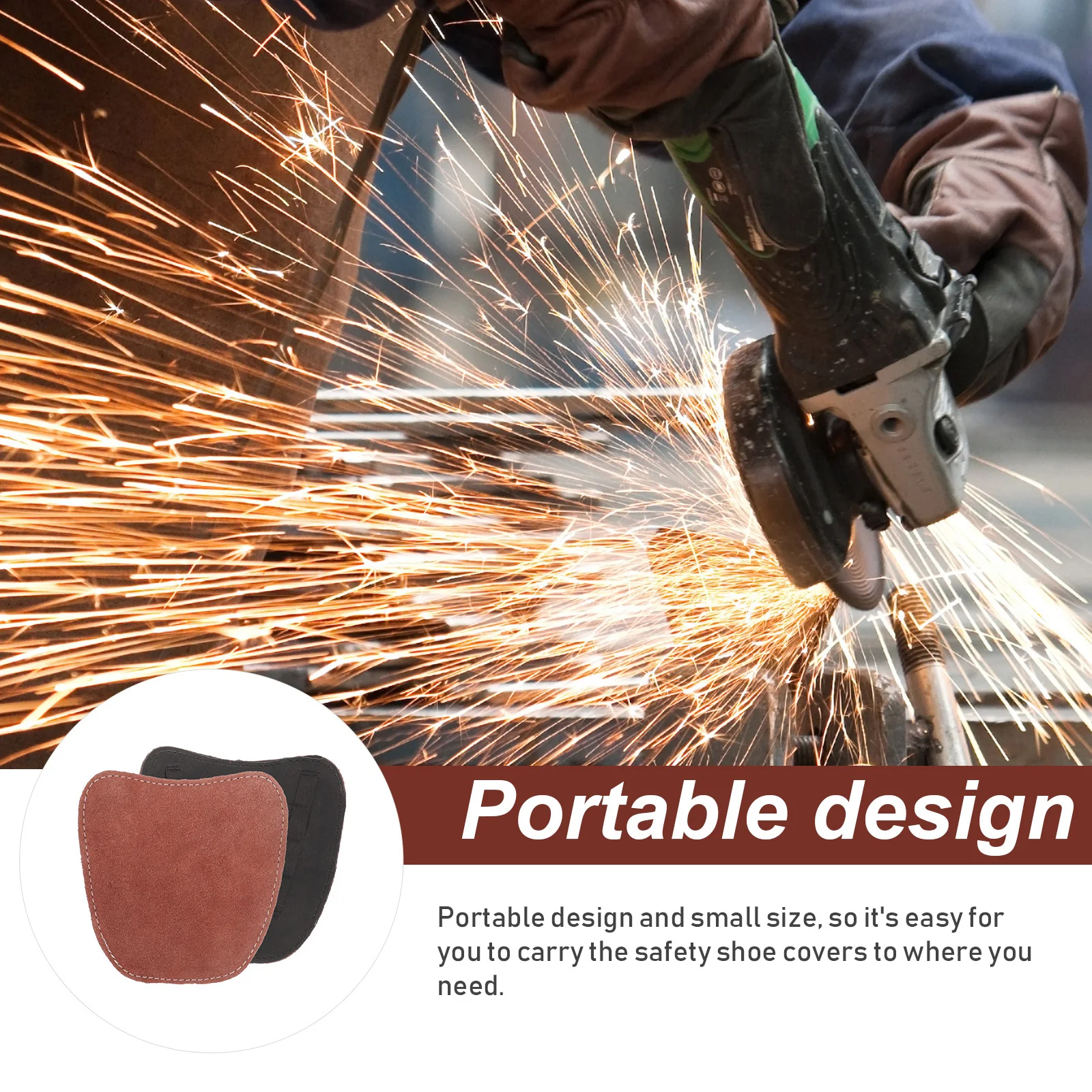 

1Pair Cowhide Safety Shoe Cover Metatarsal Guard Wear Resistant Protective Toe Covers for Work Metatarsal Guard