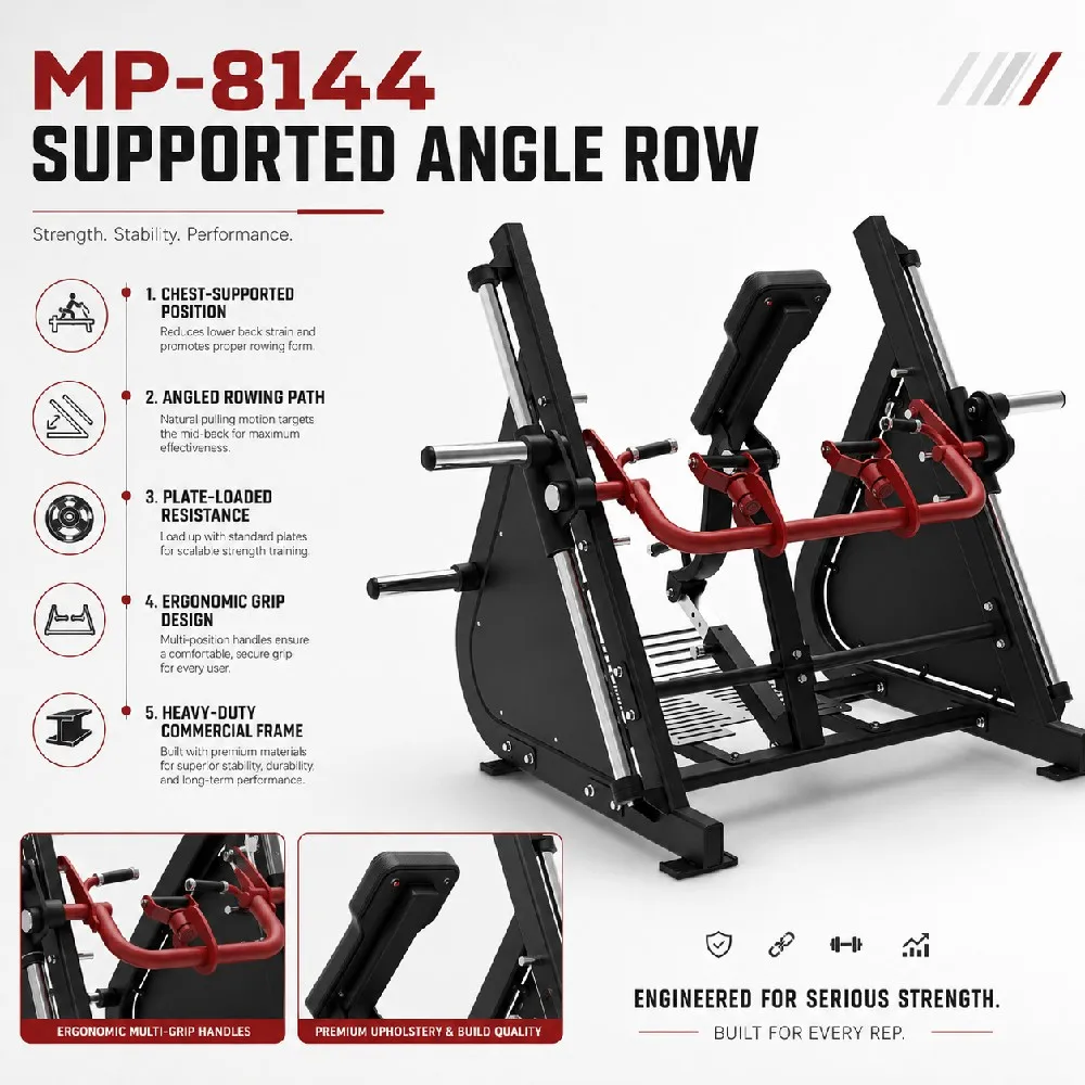 High Demand Plate Loaded Supported Angle Row Commercial Training Equipment