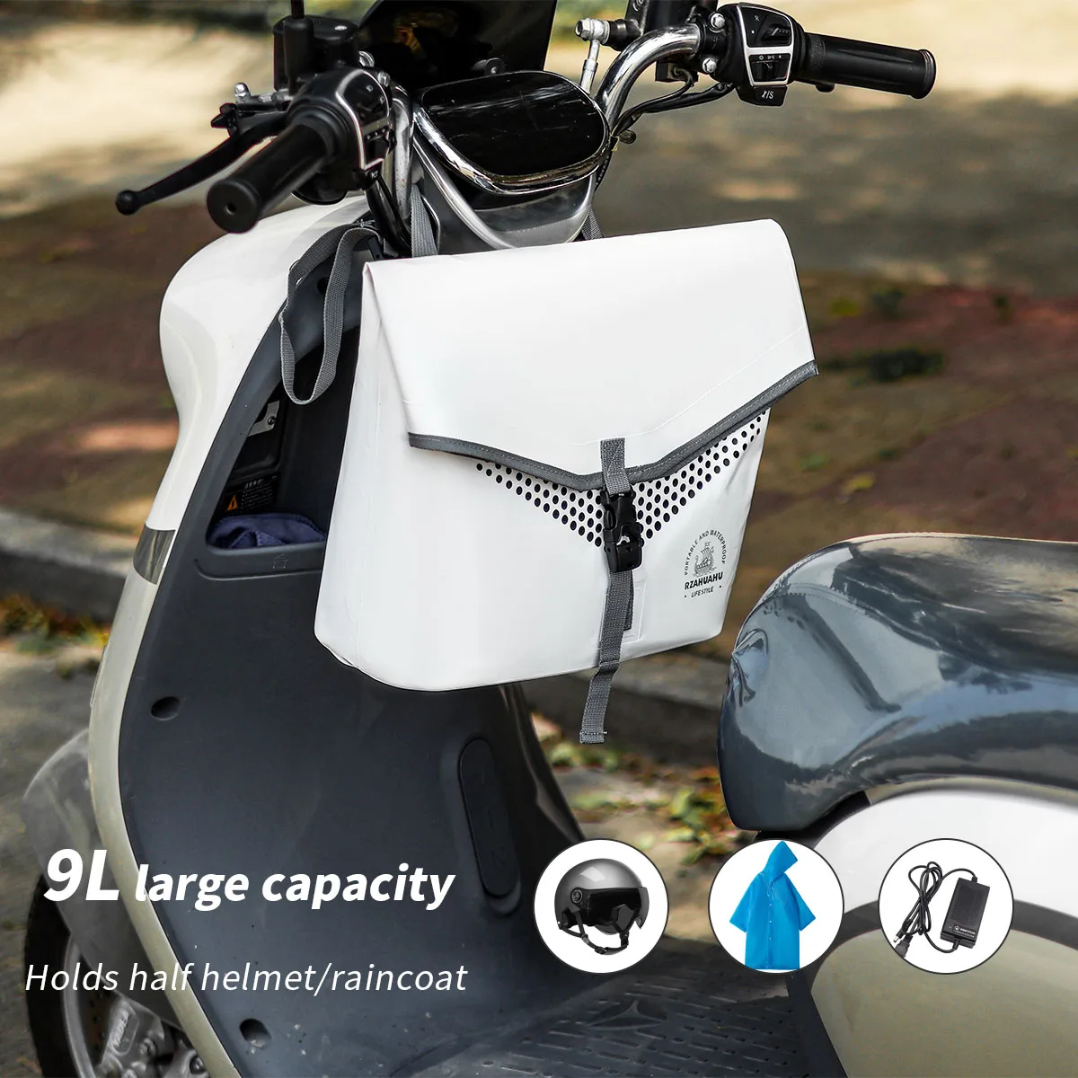 

Подвесные корзины для мотоциклов, сумки для хранения, многофункциональные подвесные сумки, а также незаменимые сумки для телефонов для электровелосипедов.