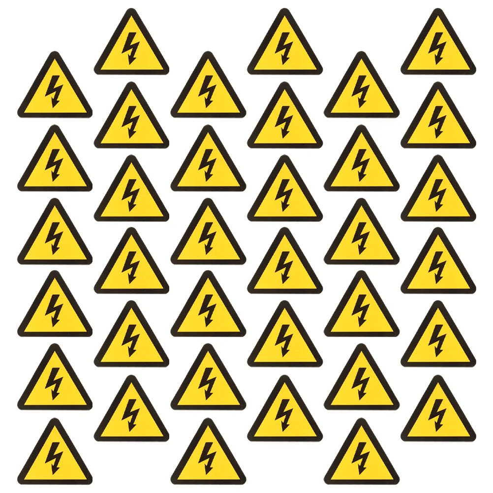 50 Stickers Anti-electric Shock Label Warning High Voltage Signs Fire Extinguisher Electrical Room Paper Caution Small Staff