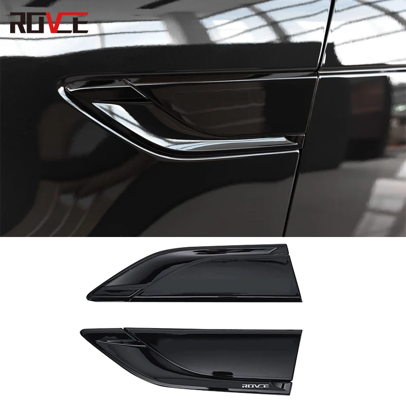 

ROVCE Car Styling ABS Gloss Black Side Air Fender Vent Cover Trim Accessories for Land Rover Discovery 5 LR5 2017-2023