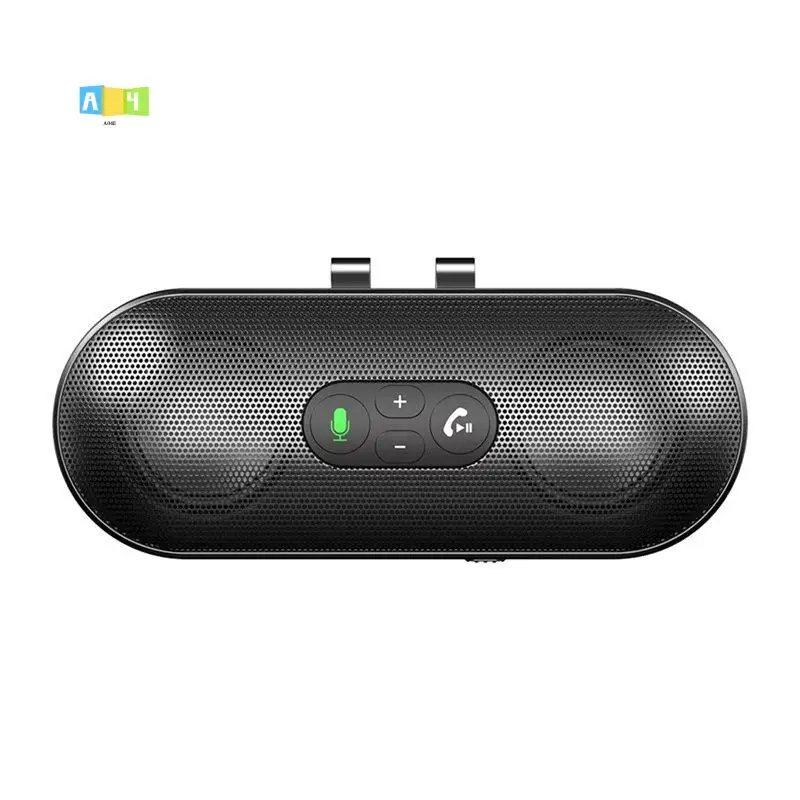 A04E-Bluetooth 5.4 Handsfree Car Kit Speakerphone 6W Sun Visor Clip Audio Receiver MP3 Music Player With Voice Assistant