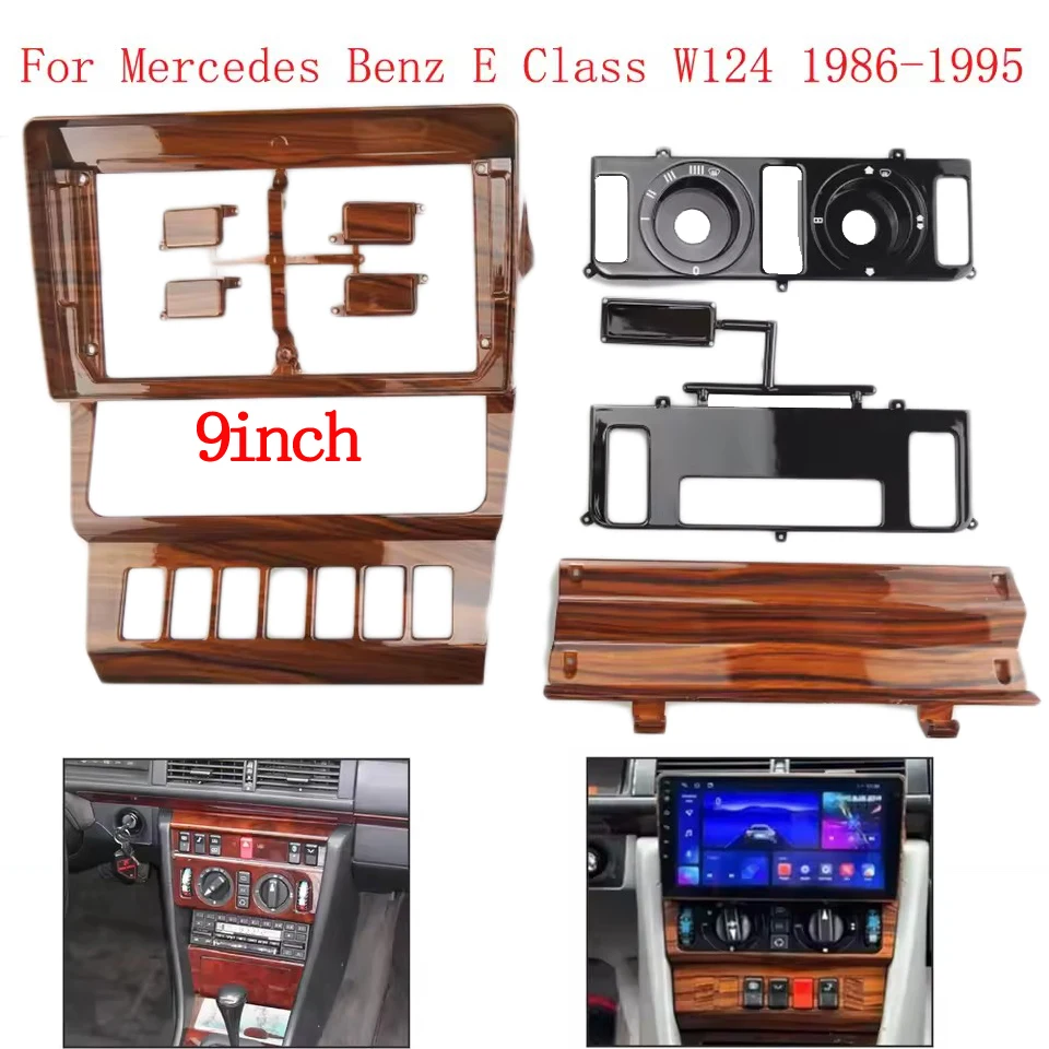 

9inch big screen 2 Din android Car Radio Fascia Frame for 1984-1997 BENZ Clase E W124 car panel Dash Mount Kit