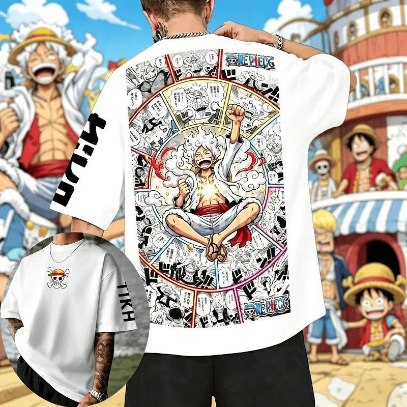 2026 Neues One Piece Chopper Anime Grafik-Print Herren Baumwoll-T-Shirt Sommer Kurzarm-Shirts Lässige Kleidung Übergroßes Unisex-Oberteil