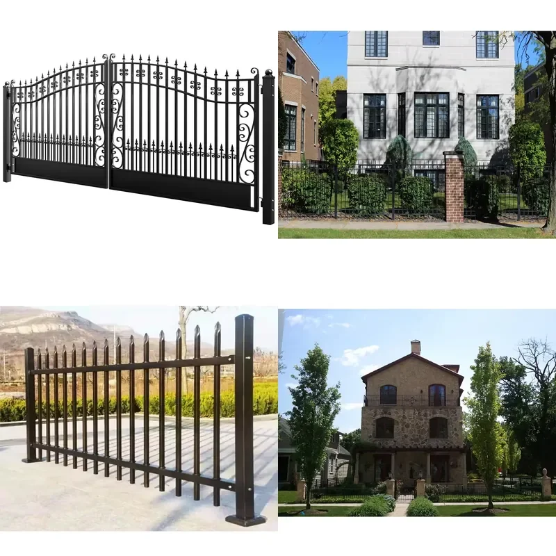 Custom High Quality Eco Friendly Barbed Wire Steel Fence Iron Railing for Garden Patio Outdoor Fencing and Gate