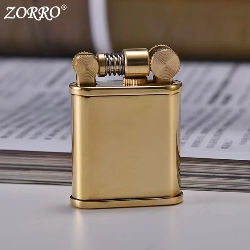 Zorro\'s New Retro Pure Copper Kerosene Lighter Old-fashioned Windproof Lighter High-value Men\'s Lighter