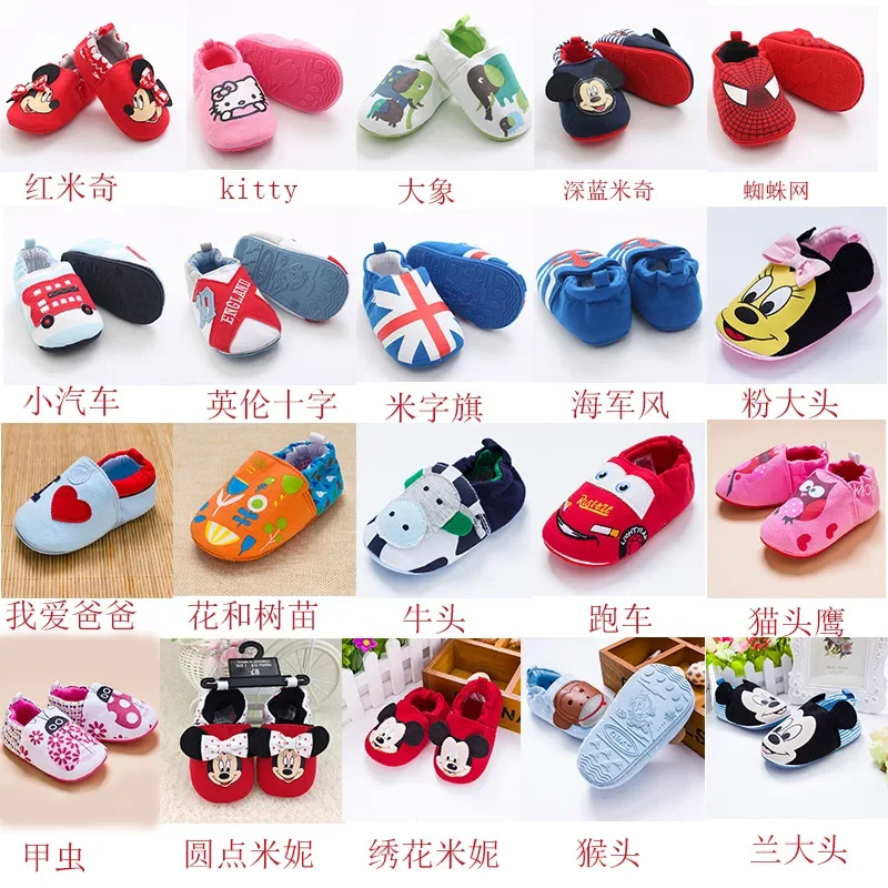 Disney 0-1 year old baby shoes boy girl baby cartoon Mickey car cute toddler shoes home step shoes