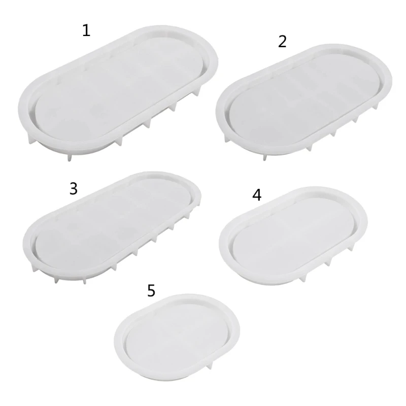 

Y1UB Oval Silicone Mold DIY Ashtray Cement Plaster Tray Mould Resin