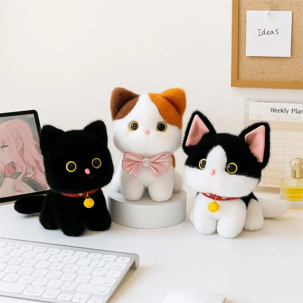 Siamese Kitten Sanhua Cat Plush Doll Cow Cat Lazy Ragdoll Cat Plush Toy Stuffed 23cm Heterochromatic Cat Doll Boys Girls