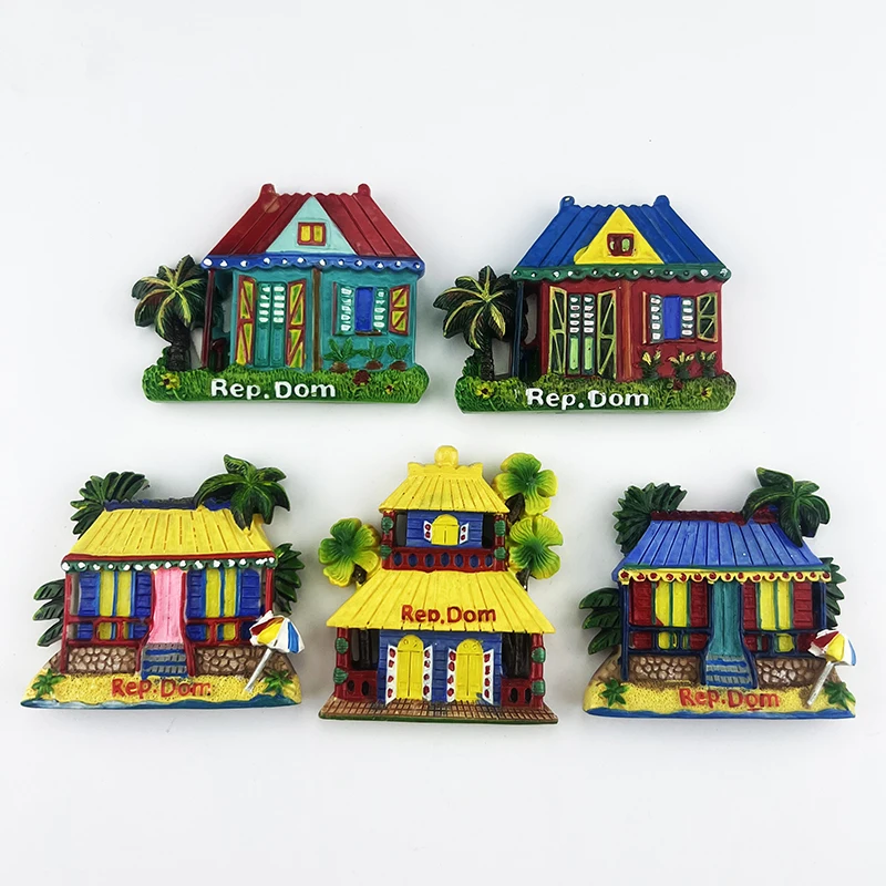 Dominican Republic Fridge Magnets Creative  Sea View House Travelling Souvenirs Fridge Stickers Home Decor Wedding Gifts