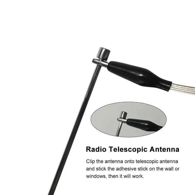 300cm Radio FM Stereo Antenna Clip Wire Antenna Signal High Gain Amplifier Booster Stable Signal