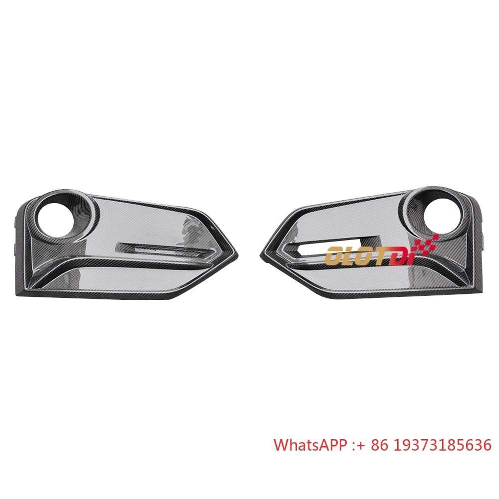 OTD Style Carbon Fiber Front Fog Lights Lamp Cover Trim Splitters Flaps New for Honda for Civic 10TH TYPE R FK8 Auto Tuning