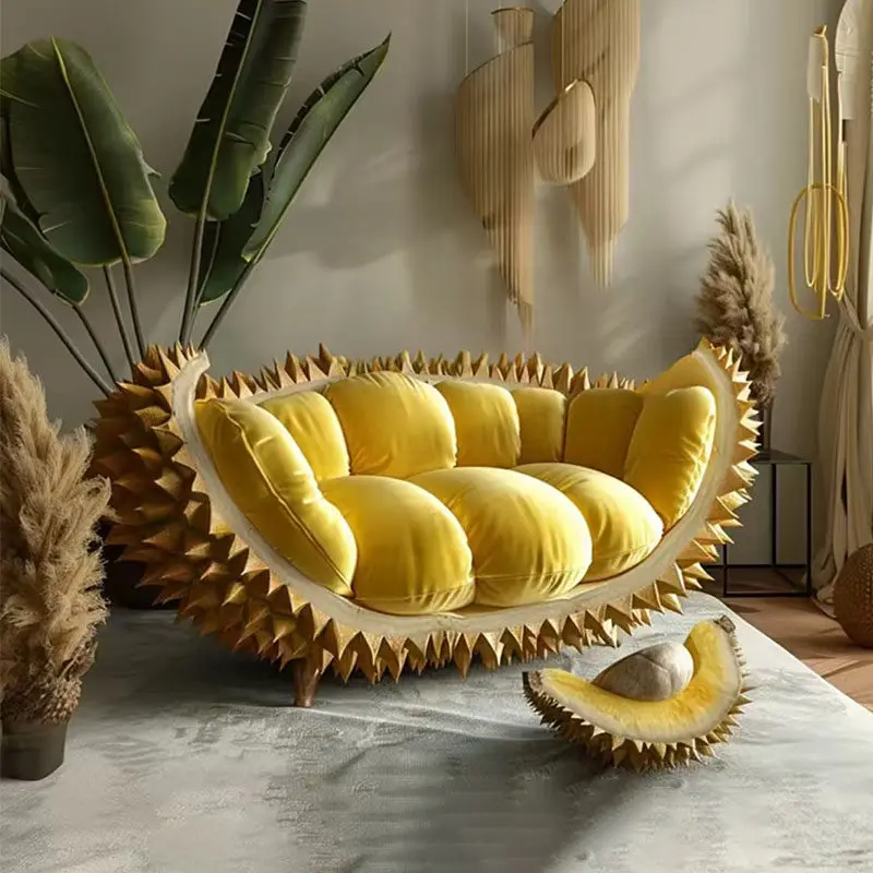 Modern Creative Cream Durian Sofa Concept Designer Works Color Inspiration Design Art Fruit Sofa