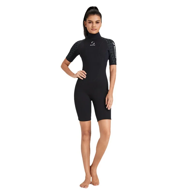 ZCCO 3mm New Short-Sleeved Surfing Wetsuit Marine Sports Men Women Models Fishing And Hunting Wetsuit Thickened Warm Swimsuit