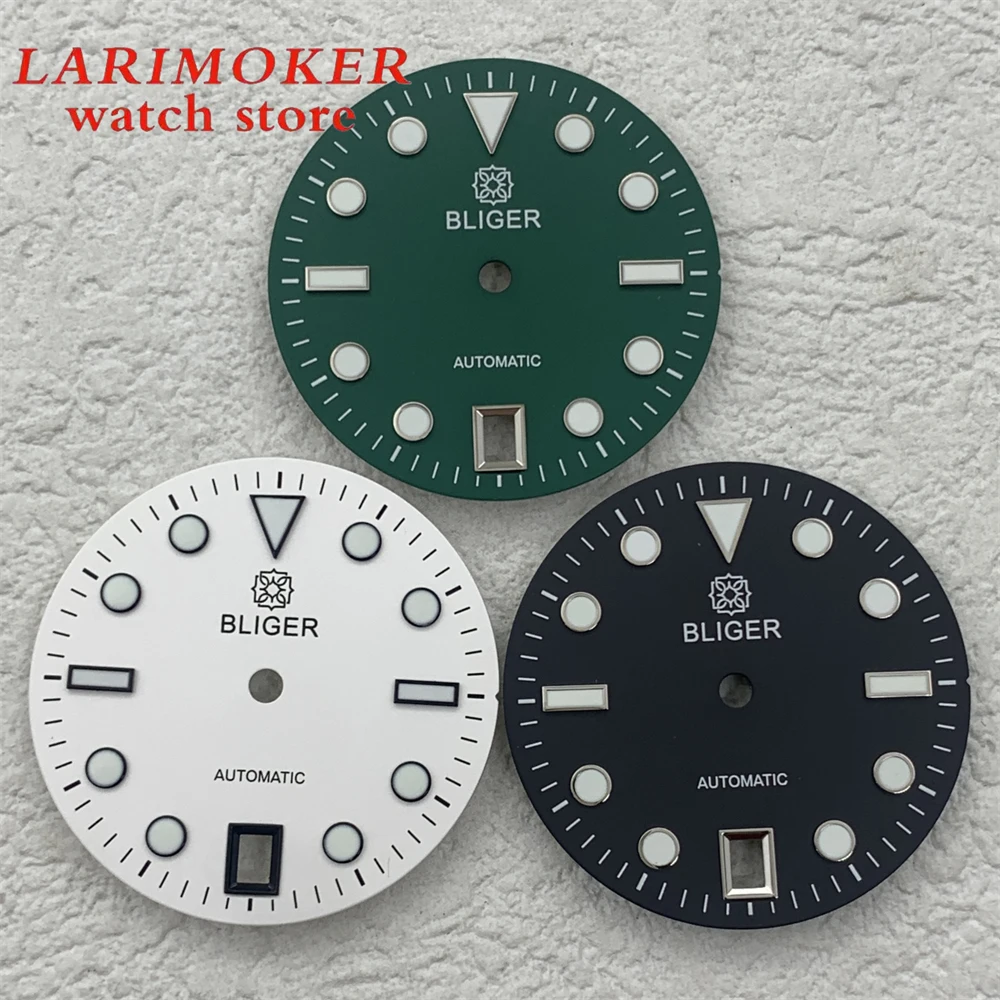 29 ملم C3 قرص مضيء قرص معقم نافذة تقويم 6 كلمات مع ملحقات تعديل ساعة الحركة NH35