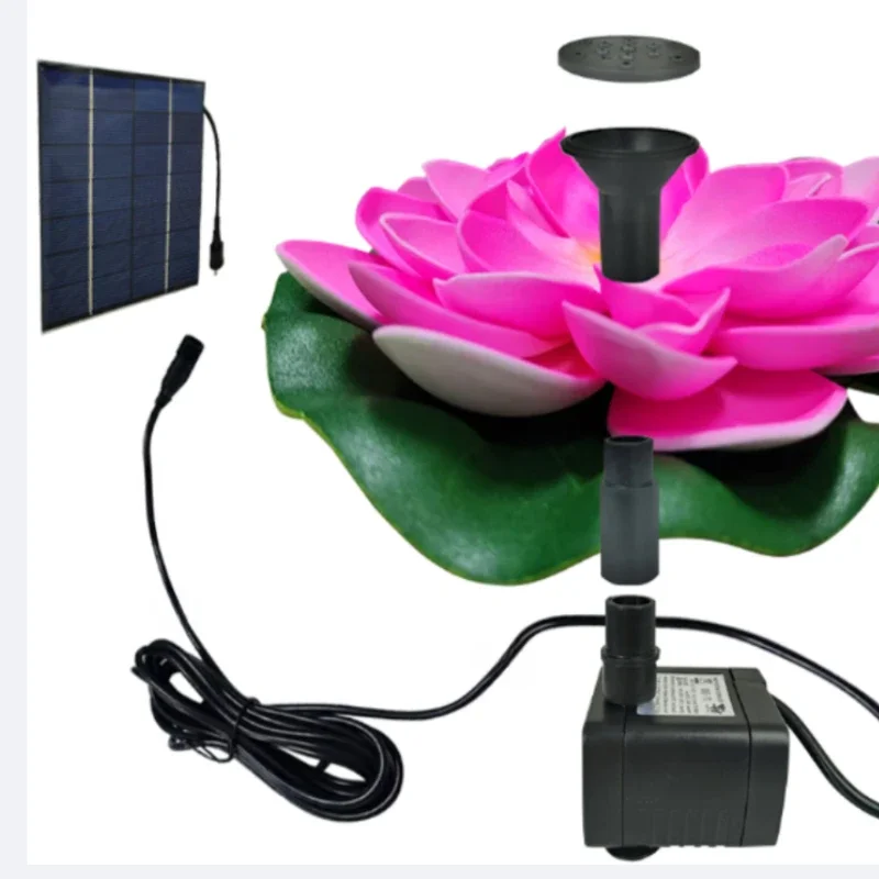 

Solar Garden Fountain Lotus Water Pump Pond Decor/Outdoor Bird Bath Outdoor Garden/Courtyard Fountain Landscaping 180L/H