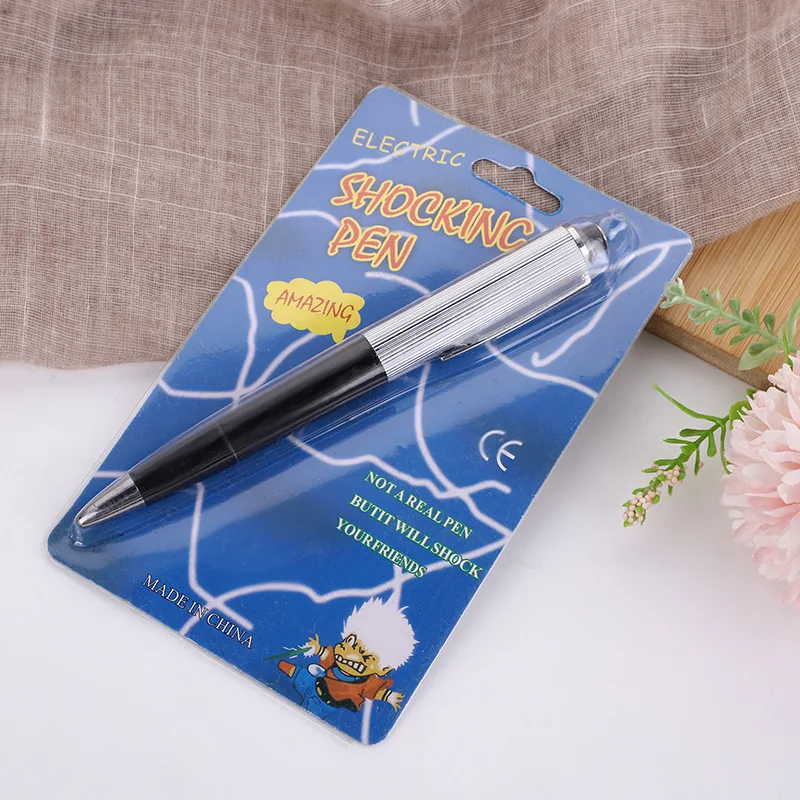 1 قطعة صدمة كهربائية الإبداعية قلم حبر جاف لعبة مضحك خدعة متعة أداة خدعة المدرسة توقيع أقلام أبريل كذبة لعبة أفضل حصلت على هدية #3