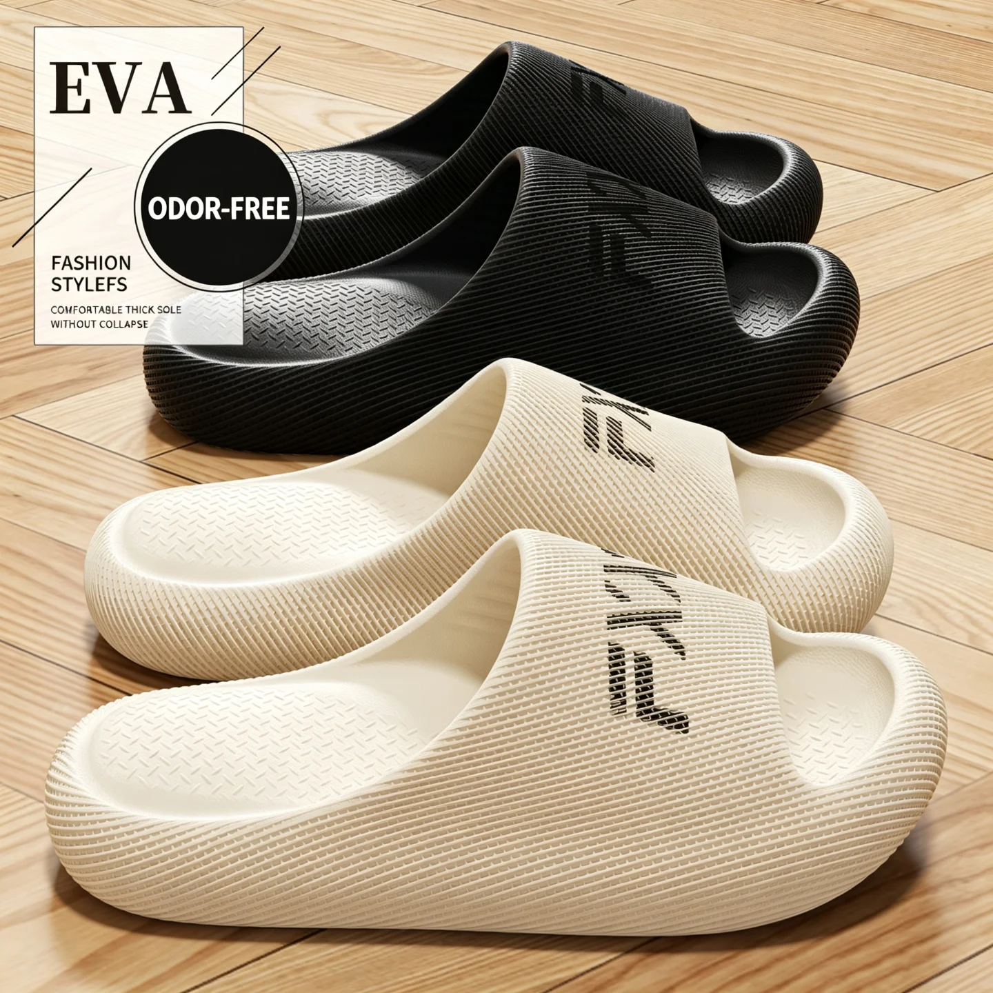 Damen- und Herren-Hausschuhe, dicke, weiche Sohle, rutschfest, „Cloud“-Design, schnelltrocknend, superweich, Badeschuhe, Hausschuhe für drinnen und draußen. – Detail 18