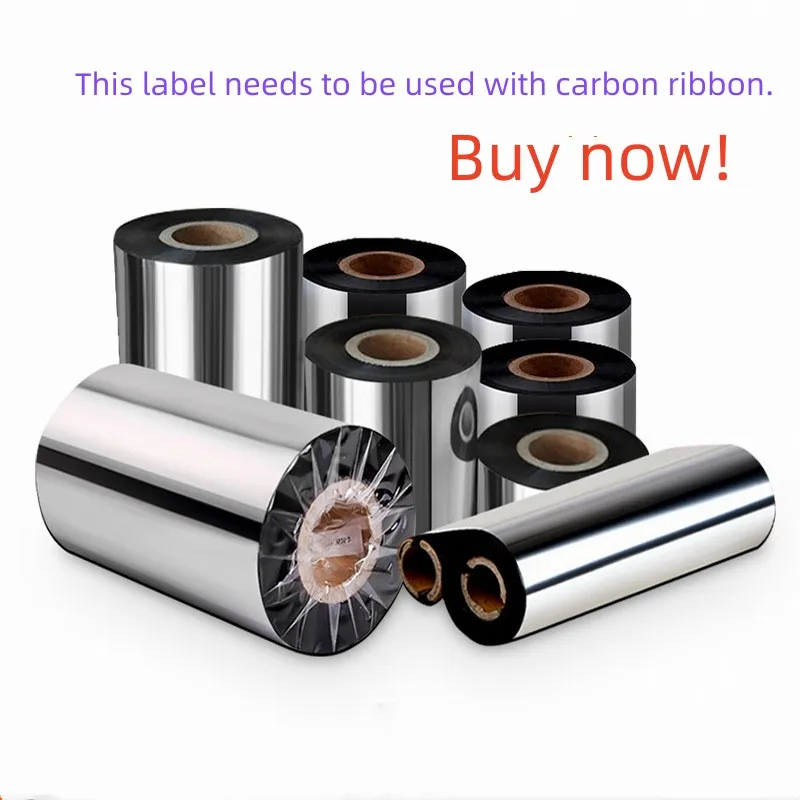 PET Silver Self-adhesive Label Paper Sticker Blank Barcode Printing Paper Waterproof Thermal Transfer Ribbon Printer Sticker