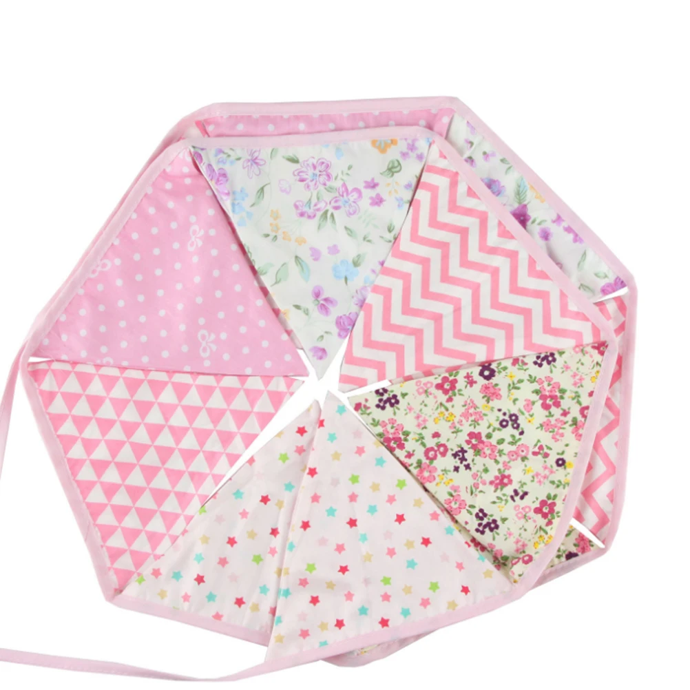 

Princess Pennant Flag Triangle Banner Garland Decor Triangle Pennant Garland Cotton Bunting Party Wedding Kids Reusable