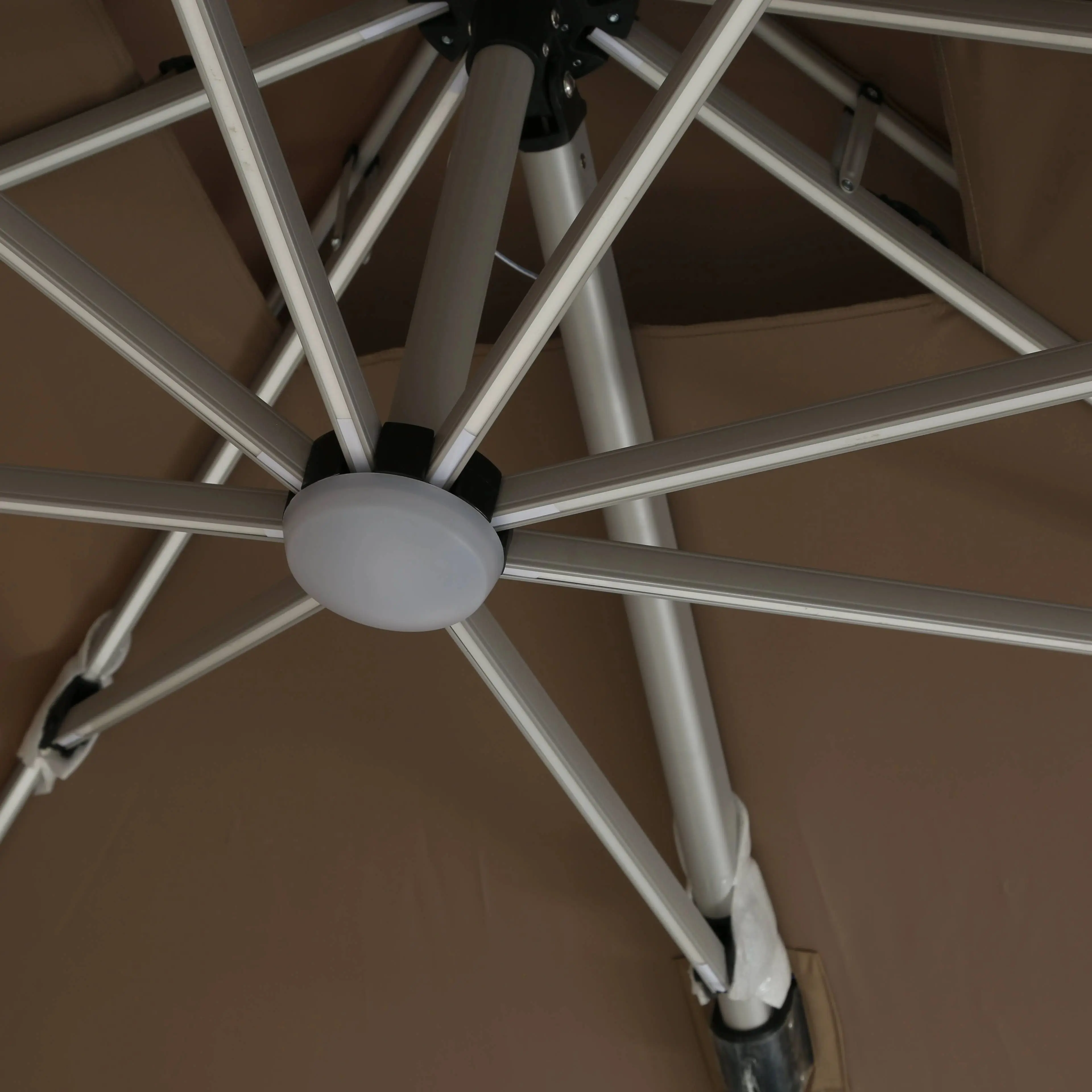 Modern Waterproof Windproof Outdoor LED Roman Parasol Furniture Hotels 3m*3m Double-Top Aluminum Square Umbrella Steel