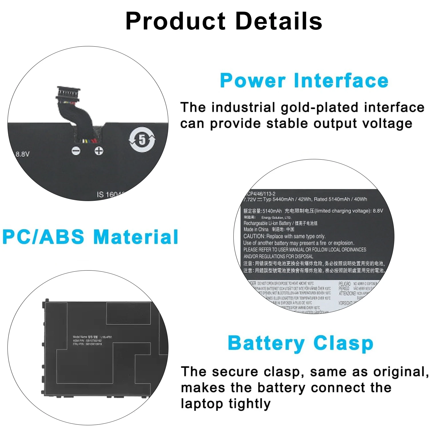 New L16L4P91 L16M4P91 01AV453 7.72V 42Wh Laptop Battery for Lenovo ThinkPad X1 Tablet 3RD GEN L450 T440s T450s T460 T470