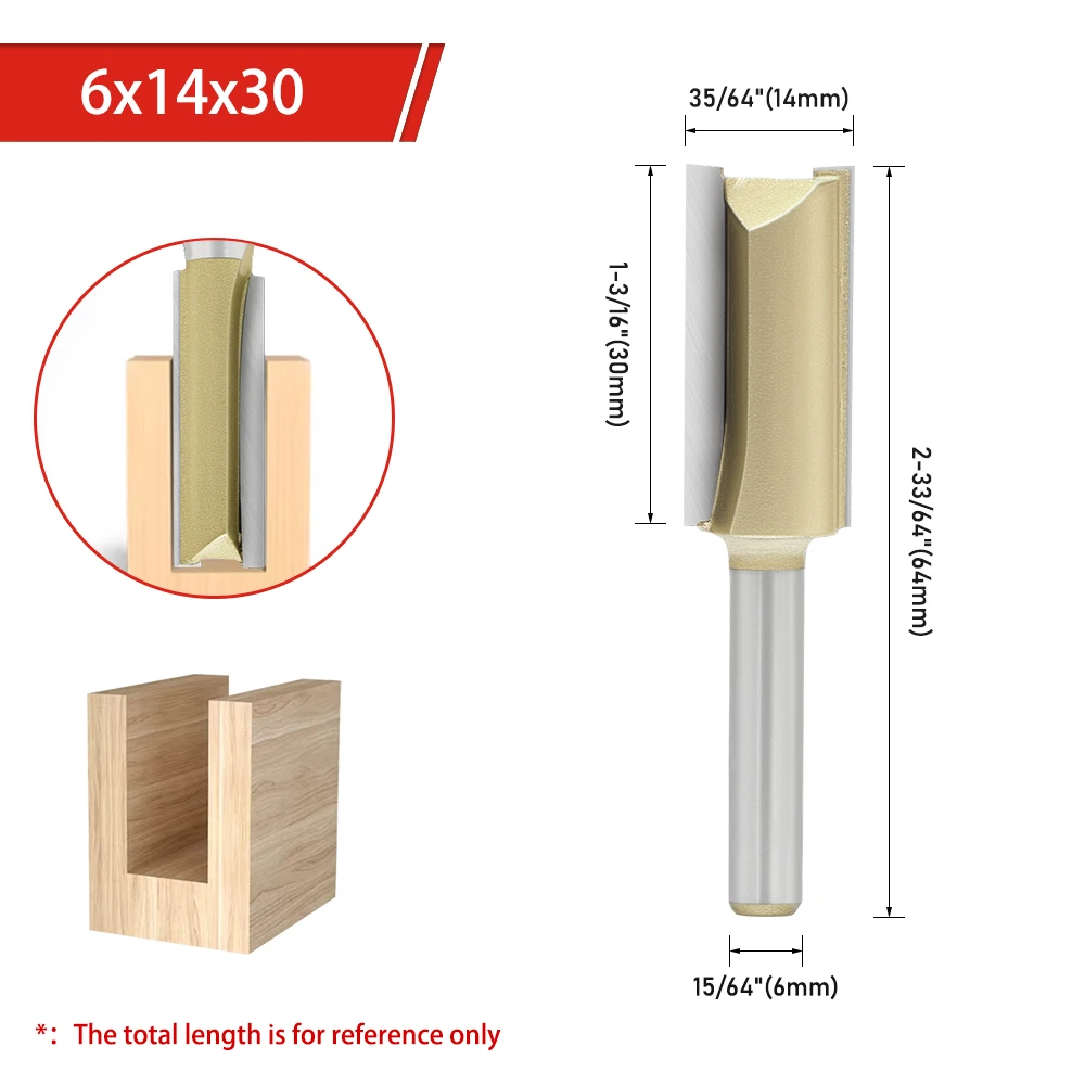 AURWOF 1 Stück 6 mm 1/4 1/2 Schaft Gerader Fräser Holzbearbeitungswerkzeuge Holzfräser für CNC-Trimmung H060020 – Detail 14