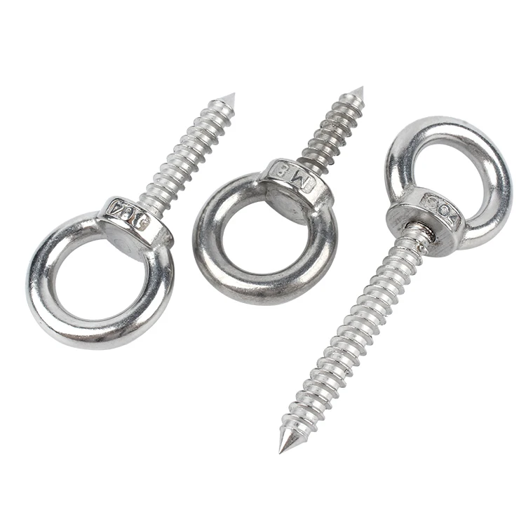 304 Stainless Steel Eye Nut Self Tapping Screw Sheep Eye Round Ring Self Tapping Screw Hook M4M5 M6 M8 M10 M12 Length 16mm~100mm