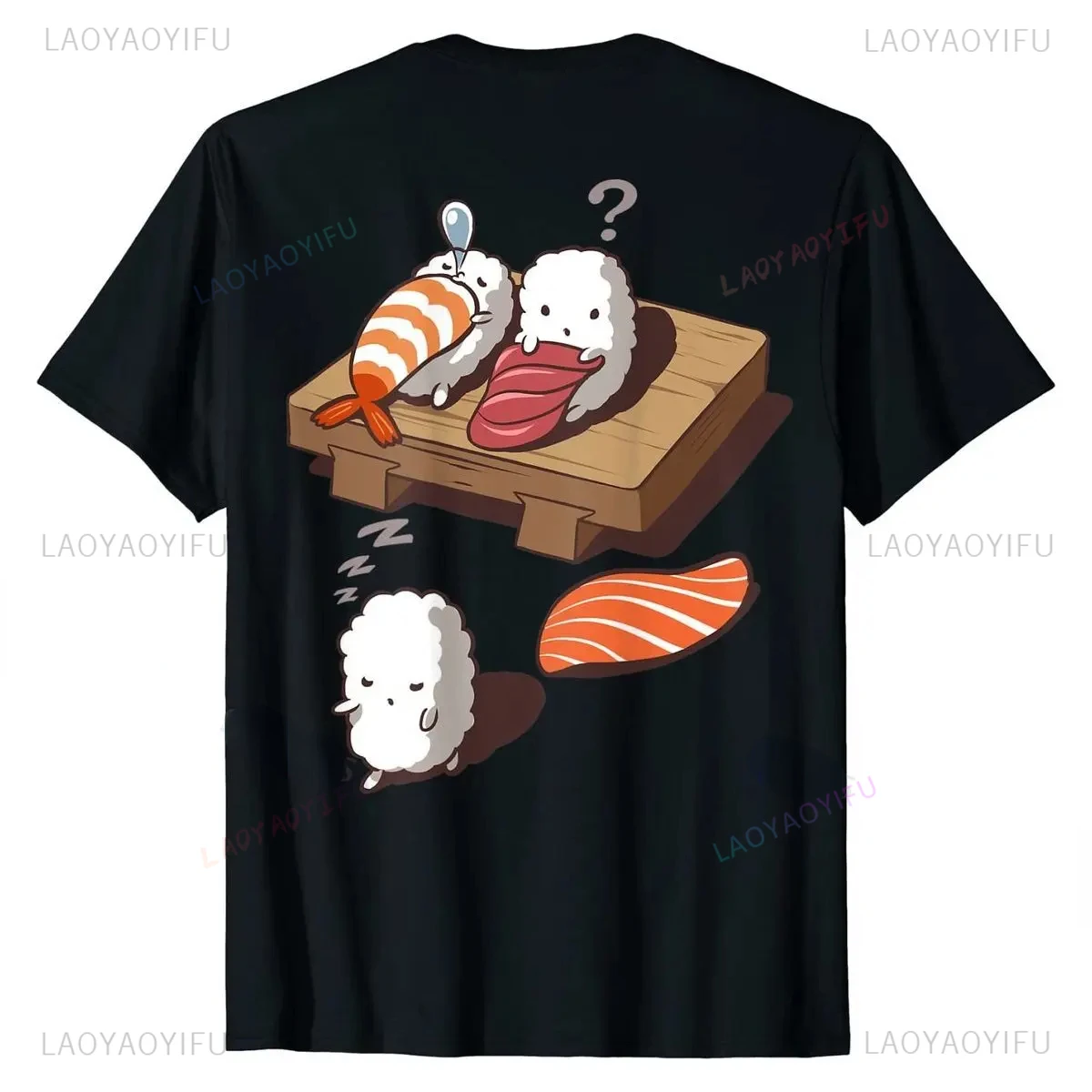 Japanese Nigeri Sushi Sleepwalking T-shirt top and T-shirt slim fit minimalist style men's top T-shirt design