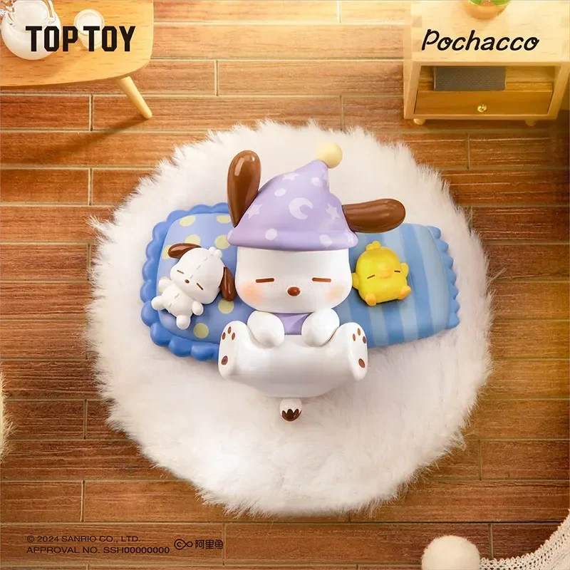 Sanrio Pochacco Retro Time Train Series Blind Box Mysteries Bag Kawaii Dog Anime Figure Ornament Valentine'S Day Toys Gifts