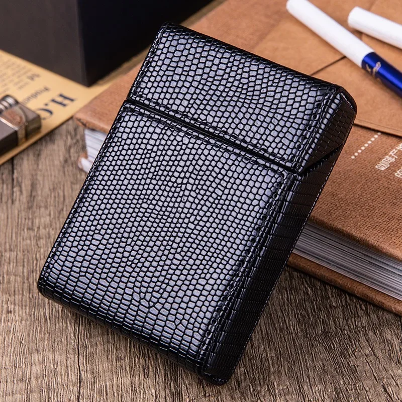 

PU Leather Texture Cigar Case Fashion Portable Tobacco Holder Hold 20 Cigarettes Storage Box For Men Gift Cigarette Accessories