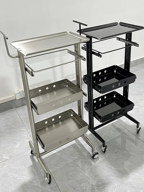 Kapper Gereedschapskast Roestvrij staal Kapper Gereedschapskast Kapsalon Speciale kar Multifunctionele plank Haar knippen