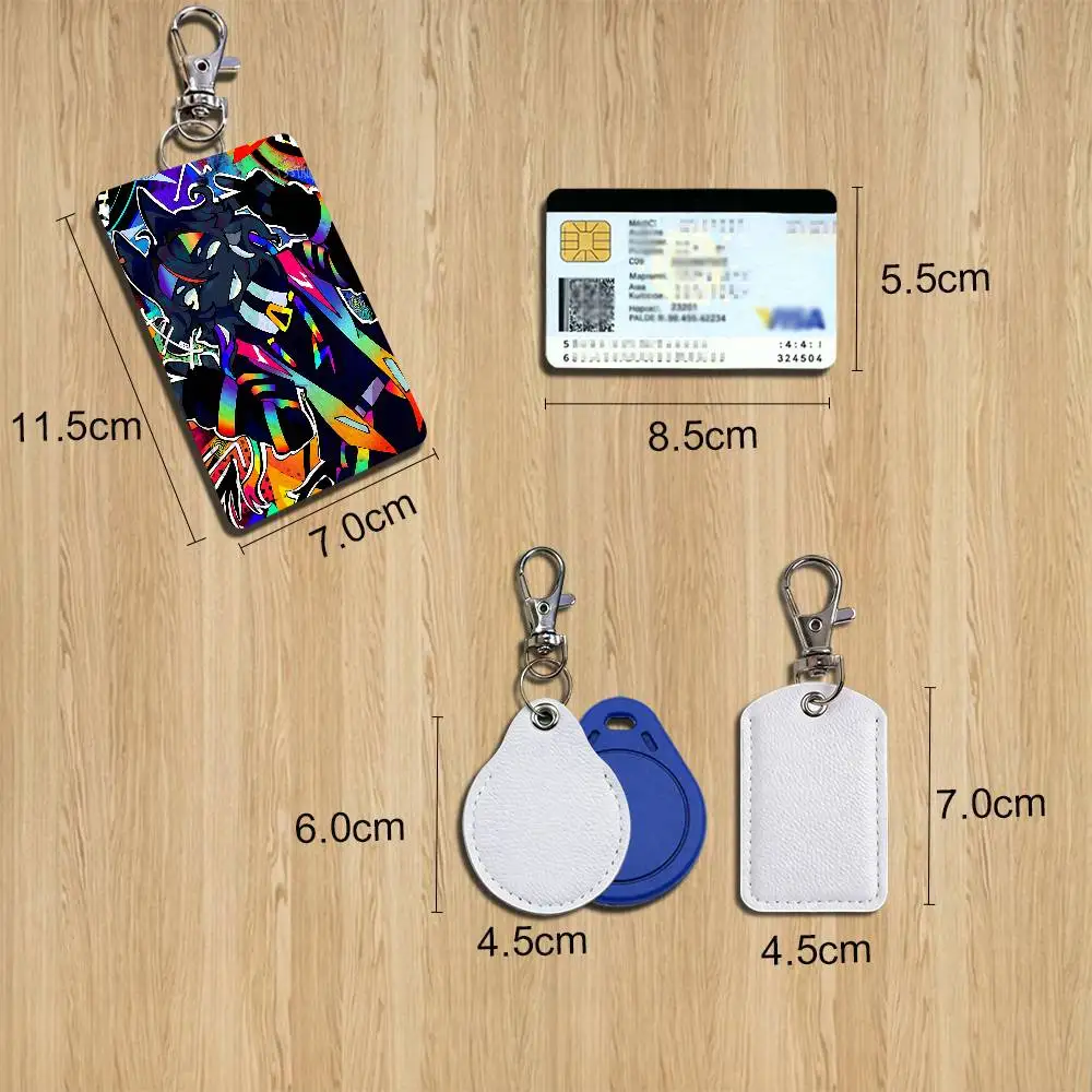 Game blogger spokeishere Spoke Leather Card Holder with Exquisite Keychain purpose Case for Metro ID Access Control Card Badge view 2