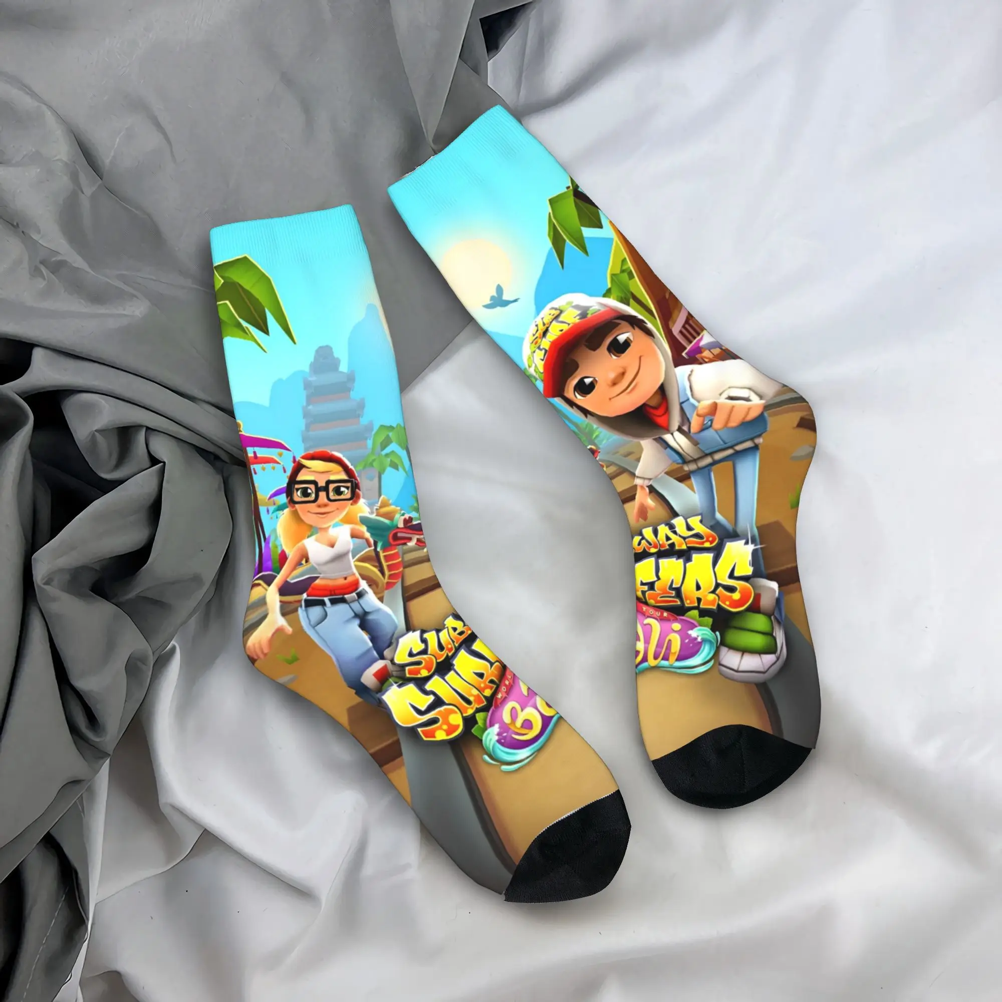 Unisex Subway Surfers Funny Game  Socks Non-slip Stylish  Socks Best Gift