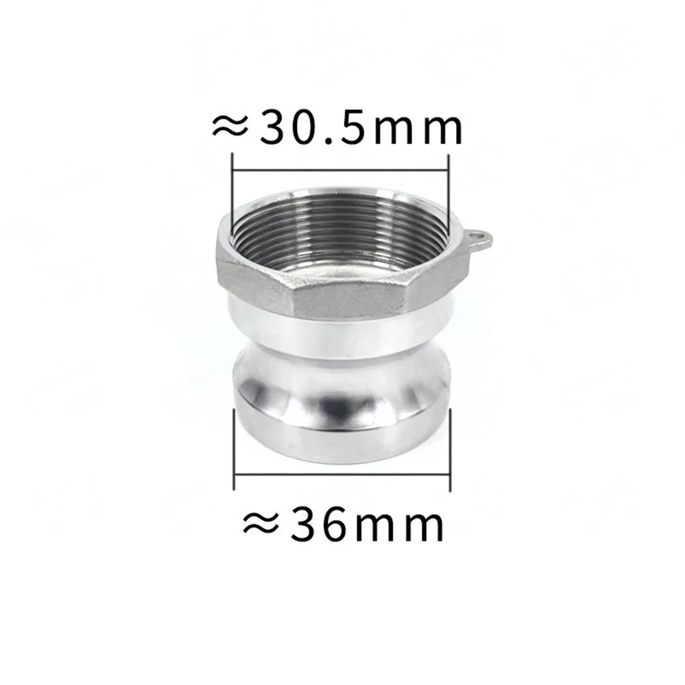 Set of 2 Aluminum Cam Lock Fittings (D+A) with Cam and Groove Connector and Female NPT Threaded Interface for Hose and Pipe Use