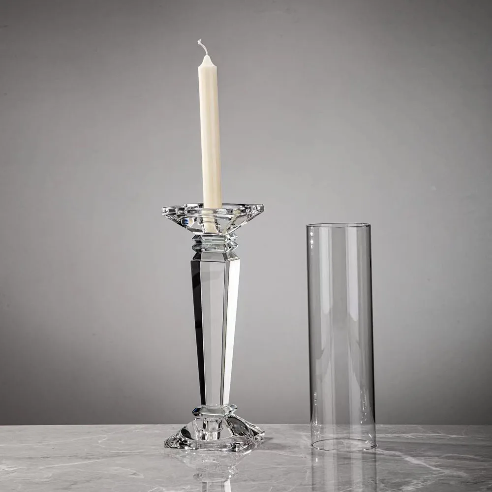 

Crystal Glass Candlestick Candle Holder Wedding Candlestick Dining Table Model Room Decoration Household