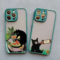 Luxury Scene Lovely Cat Playing Fun Phone Case For iPhone 17 16 15 14 13 12 11 Pro Max Mini X XR XS 16 15 Plus Shockproof Covers