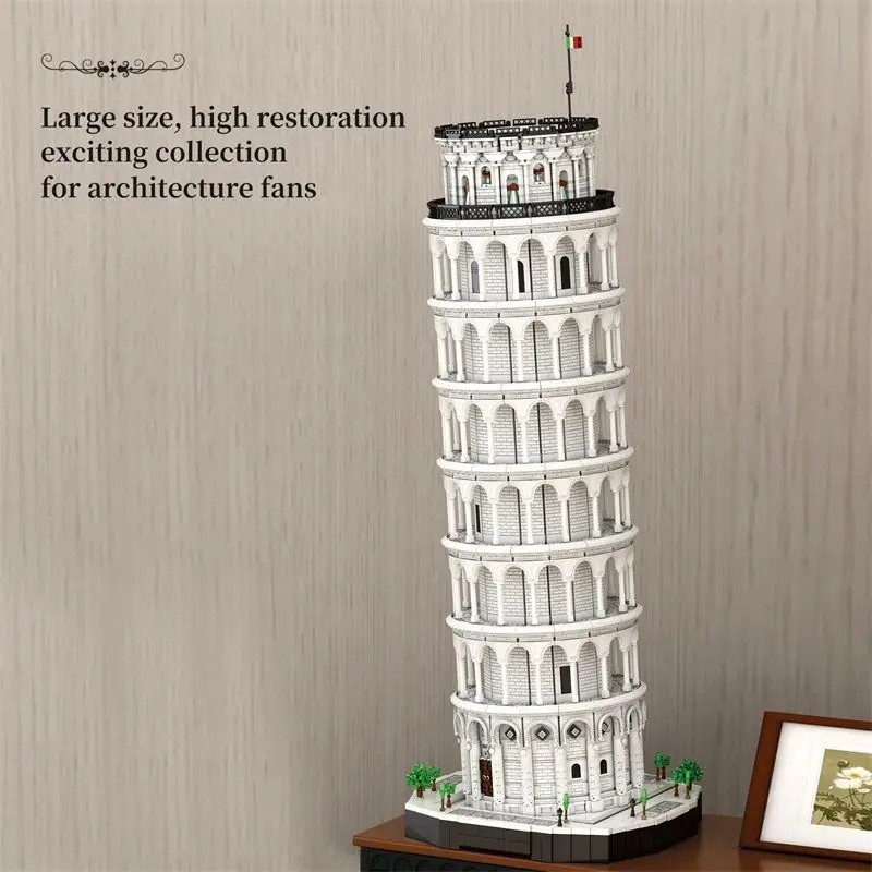 

Reobrix 66025, наклонная башня Пизы, головоломки, строительные блоки, высокая сложность, уличные сцены, строительные блоки, подарок для бойфренда