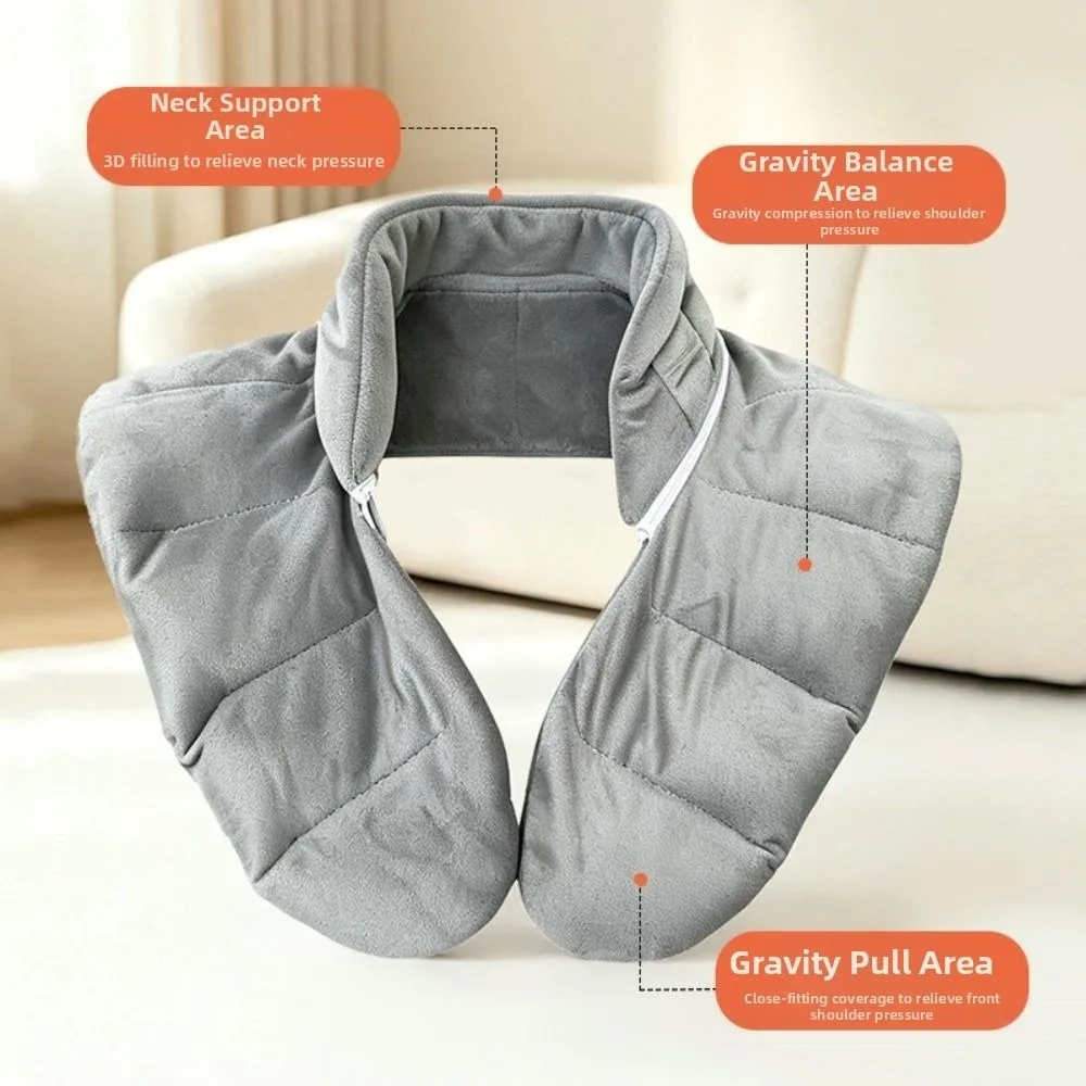 soft-gravity-neck-wrap-relaxation-detachable-neck-protection-pack-comfortable-bead-filled-weighted-shoulder-pad-home-use