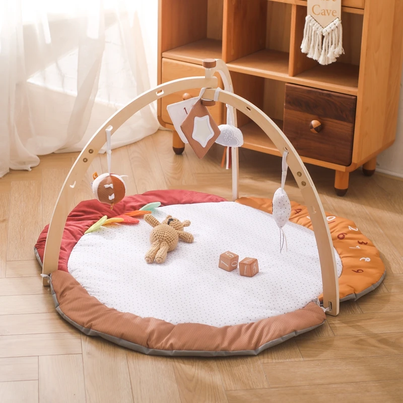 Sperrholz Dreieck spielen Fitness studio Baumwolle Anhänger Set mobile hängende sensorische Spielzeuge dreieckige Aktivität Fitness studio Baby zimmer Halterung Spielzeug Geschenke