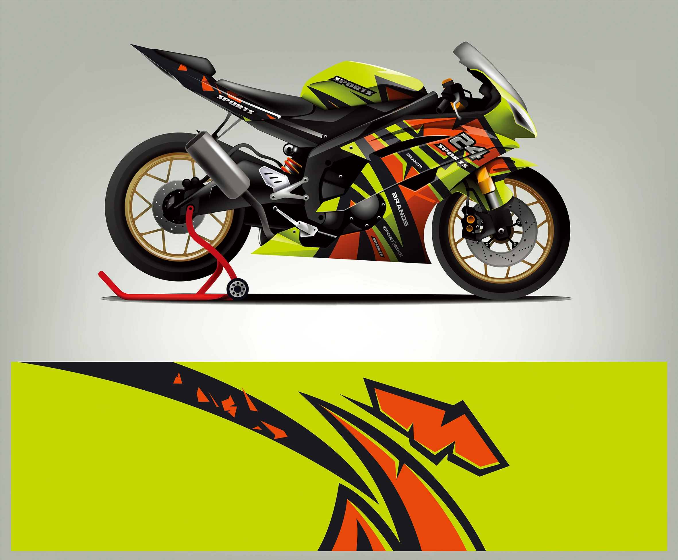 Full Body Racing Graphic Decals Vinyl Wrap Motorcycle Full Wrap Stickers Decorative Motorcycle Race Color Change Film 200*60cm