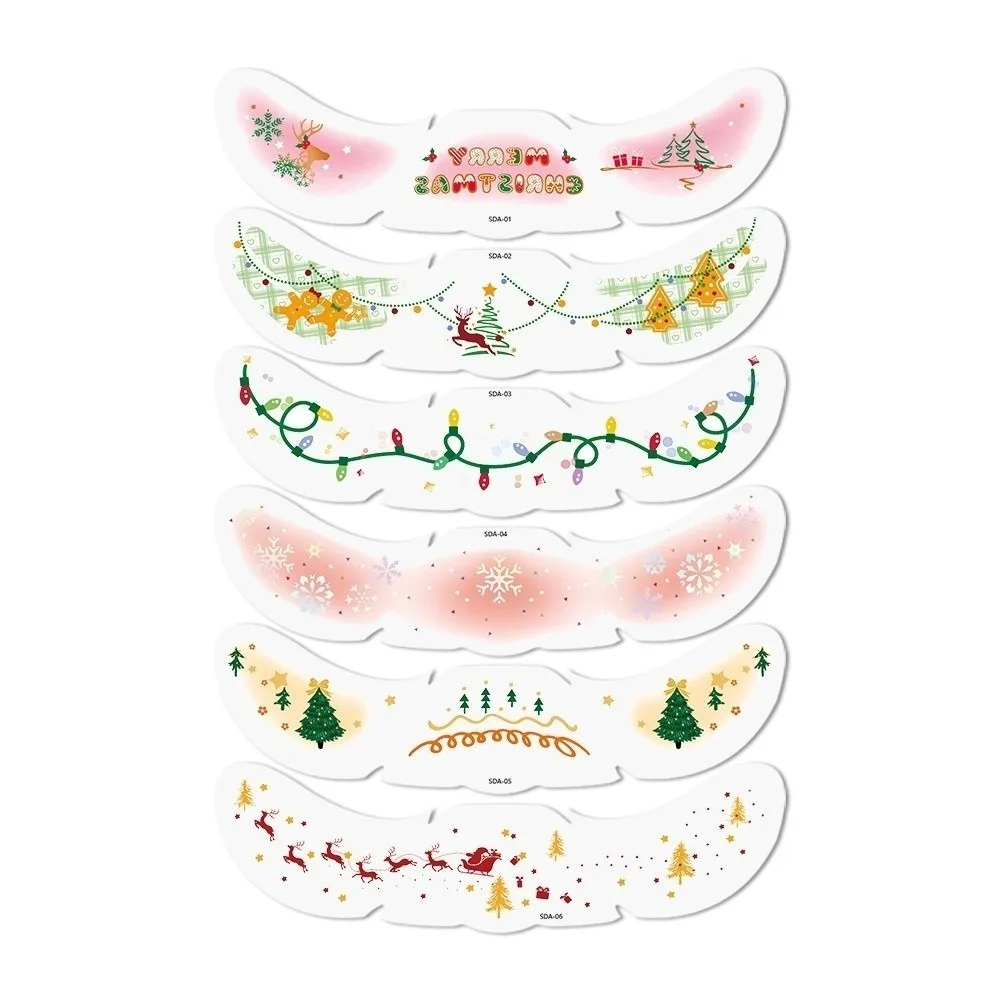 Colorful Christmas Face Tattoo Stickers DIY Waterproof Face Tattoo Sticker Hot Stamping Freckles Party Makeup Tattoo Decal