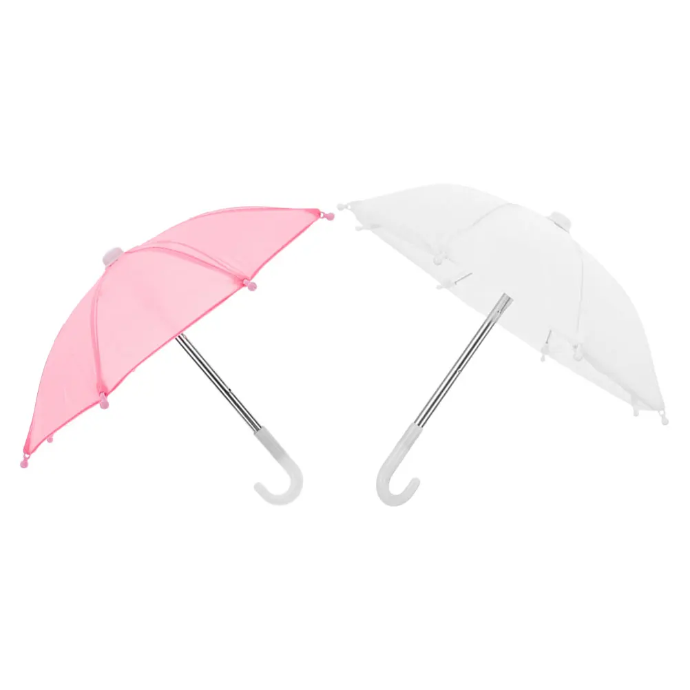 

2 Pcs Umbrella Accessories Kids Plant Miniature Dollhouse Decor Iron Toy