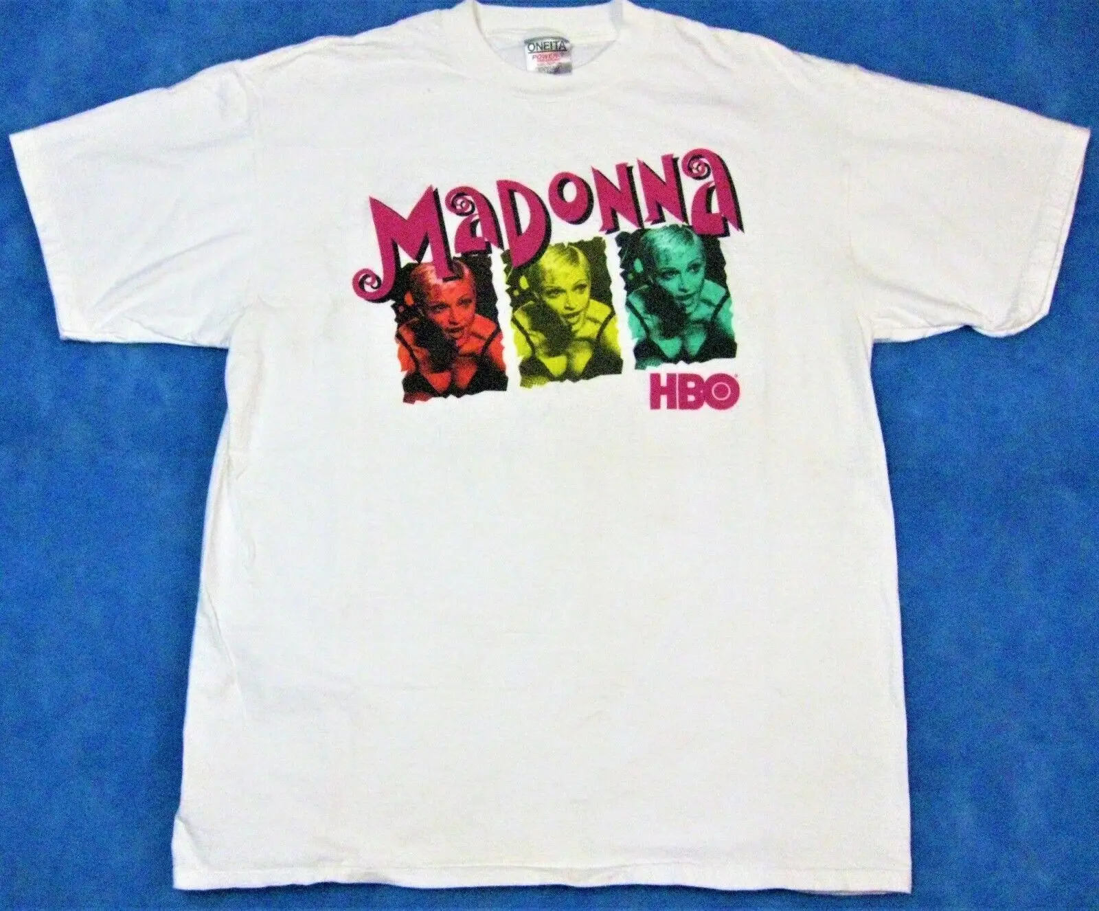 MADONNA PROMO HBO CREW T-SHIRT FOR GIRLIE SHOW TOUR LIVE BROADCAST 1993 VINTAGE