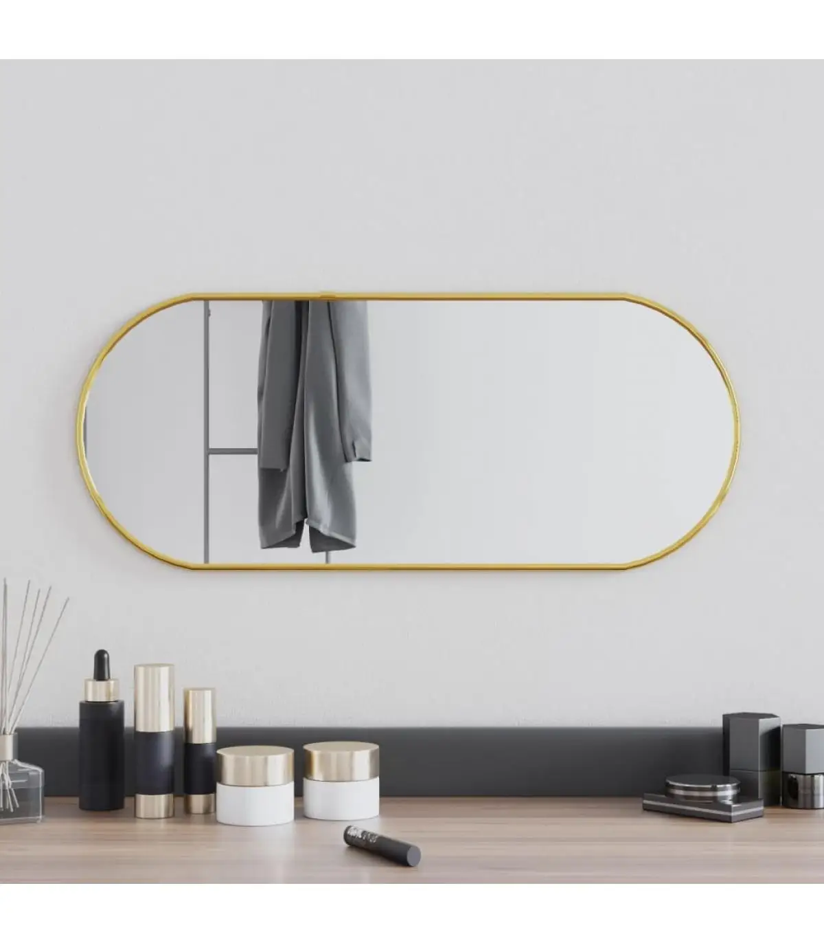 Gold oval wall mirror mirrors 60x25cm