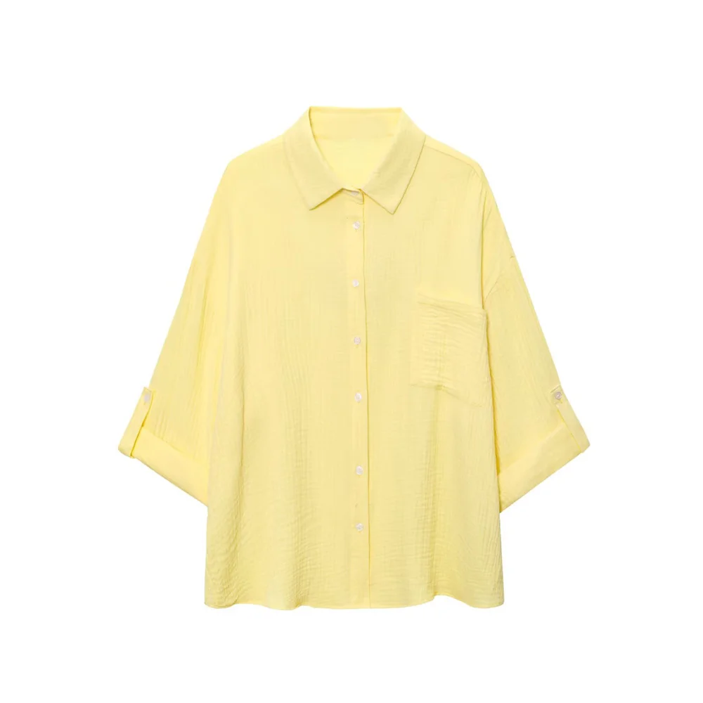 

UNIZERA Women's Rollable Sleeve Shirt for Casual and Lazy Spring/Summer New Product Casual Women's Wear