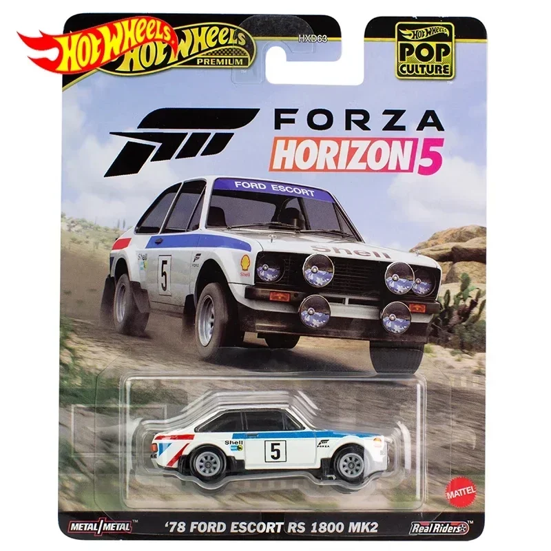 Original Hot Wheels Premium Car Pop Culture Forza Horizon 78 Ford Escort RS 1800 MK2 Kid Toys for Boys 1/64 Diecast Vehicle Gift