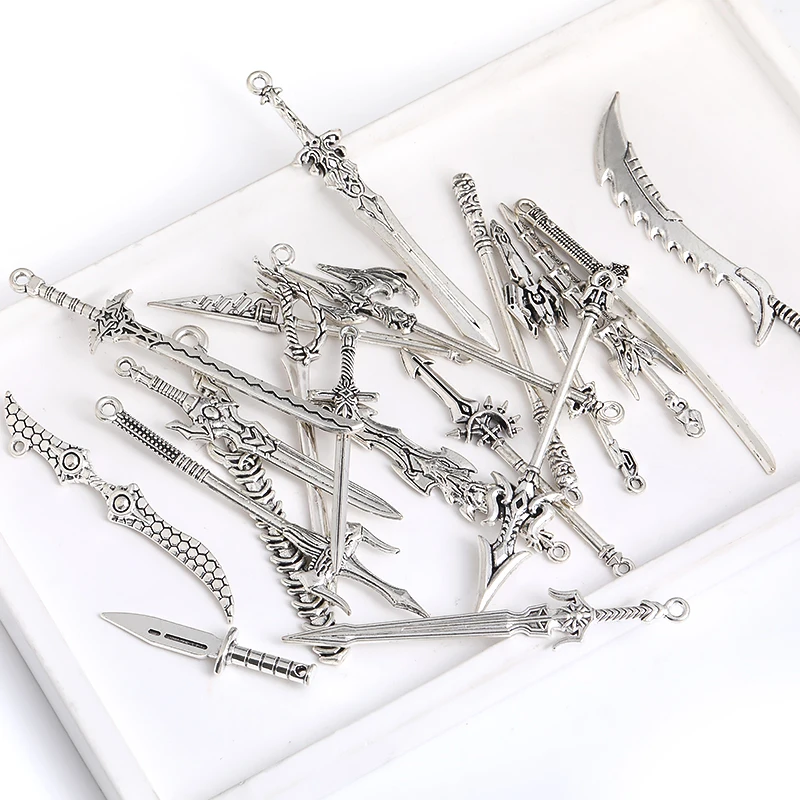 Vintage 5 pcs/lot Weapons Arrow Knife Charms Jewelry Making DIY handmade Earrings necklace bracelet Crafts