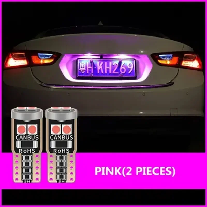 Multi-Color LED License Plate Bulbs, Ultra Bright T10 Lights, IP67 Waterproof, Easy Plug-and-Play Install